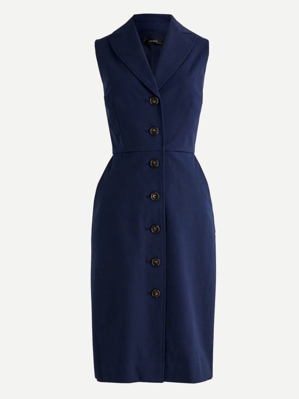 J. Crew Navy Sleeveless Blazer Dress Bi-Stretch Cotton Preppy Sz 10